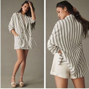 Anthropologie Pilcro Dolman-Sleeve Linen Blend Blazer